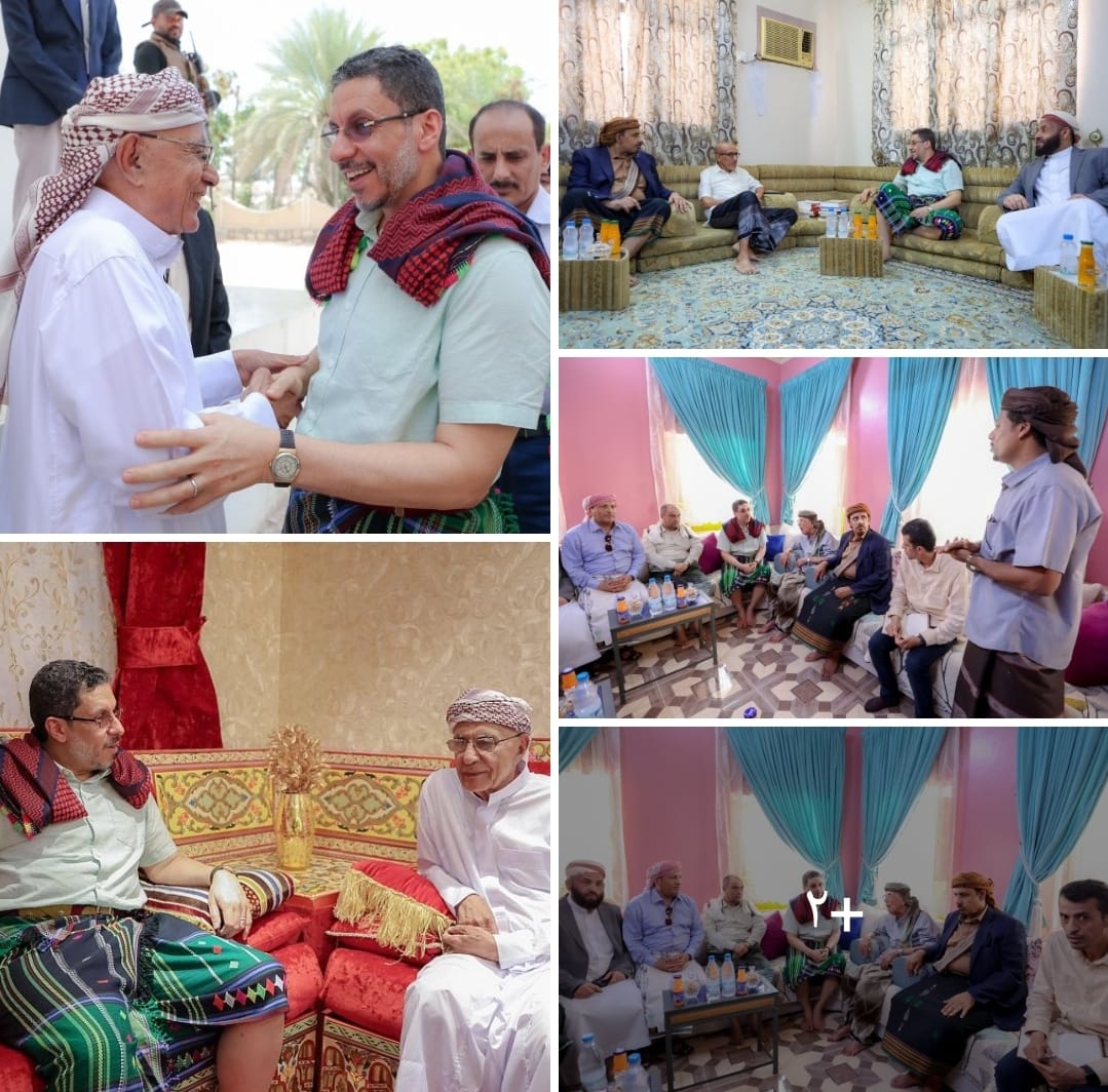 رئيس الوزراء #بن_مبارك يواصل زياراته العيدية لعدد من رموز واعلام حضرموت